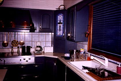 Cabinet window installed in the kitchen